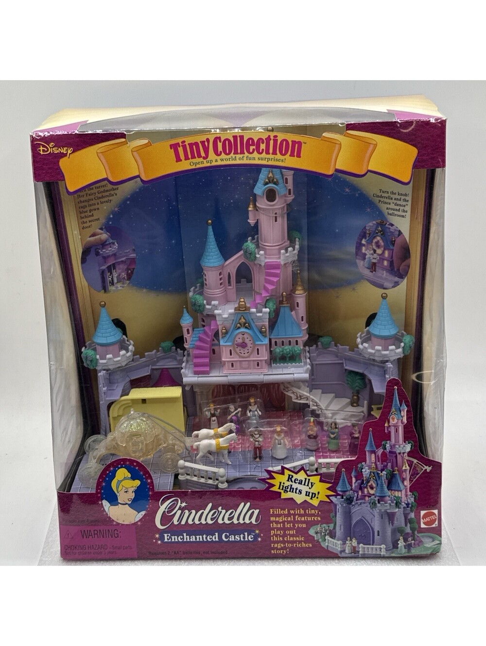 Mattel Disney Tiny Collection Cinderella Enchanted Castle 1995 Lights Up Vintage